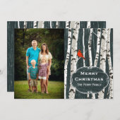 Birch Trees Custom Foto Weihnachtsgrüße Feiertagskarte (Vorne/Hinten)