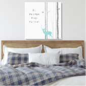 Birch Trees Deer Inspirational Zitat Leinwanddruck (Insitu (Schlafzimmer))