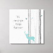 Birch Trees Deer Inspirational Zitat Leinwanddruck (Vorderseite)