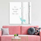 Birch Trees Deer Inspirational Zitat Leinwanddruck (Insitu (Wohnzimmer))