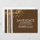 Birch Trees Fall Save the Date Ankündigungen (Vorne/Hinten)