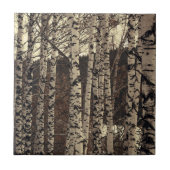 Birch Trees Forest Nature Fliese (Vorderseite)