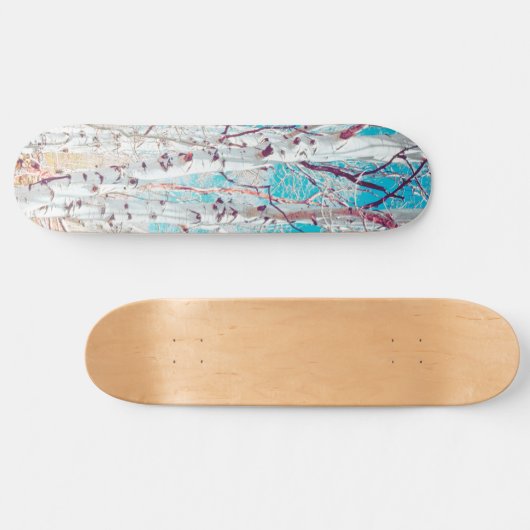 Birch Trees Forest Rustikale Wildnis im Freien Skateboard (Horizontal)