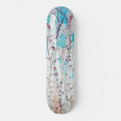 Birch Trees Forest Rustikale Wildnis im Freien Skateboard (Vorderseite)