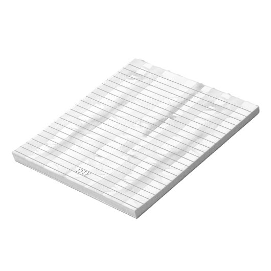 Birch Trees Grey Lined Monogram Personalisiert Notizblock (Rotiert)