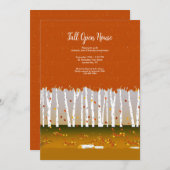 Birch Trees im Herbst Einladung (Vorne/Hinten)