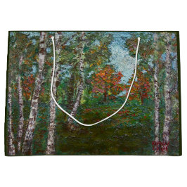 Birch Trees in a Forest (von Kimon Loghi) Große Geschenktüte