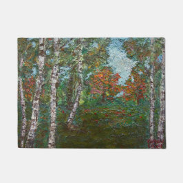 Birch Trees in einem rumänischen Wald (Kimon Loghi Fußmatte