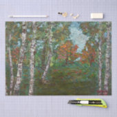 Birch Trees in einem rumänischen Wald (von Kimon L Seidenpapier (Handwerk)