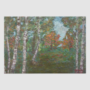 Birch Trees in einem rumänischen Wald (von Kimon L Seidenpapier