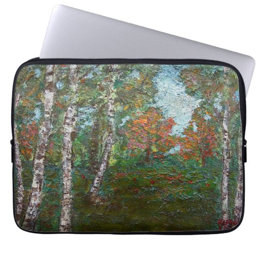Birch Trees in einem Wald (von Kimon Loghi) Laptopschutzhülle (Vorderseite)