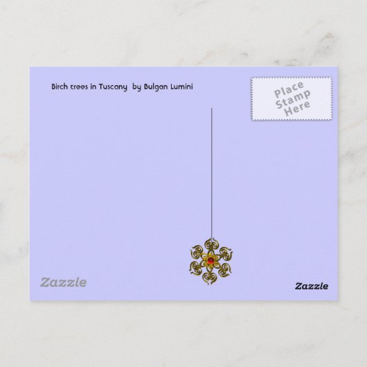 BIRCH TREES IN TUSCANY POSTKARTE (Rückseite)