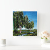 BIRCH TREES IN TUSCANY QUADRATISCHE WANDUHR (Zuhause)