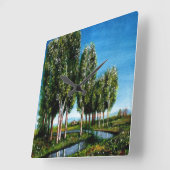BIRCH TREES IN TUSCANY QUADRATISCHE WANDUHR (Winkel)