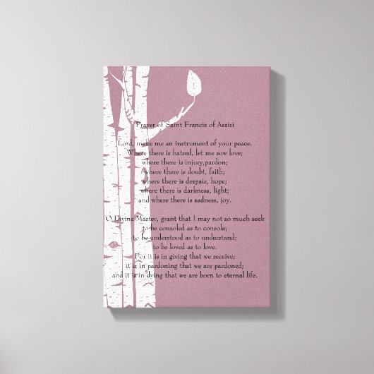 Birch Trees mit Gebet Leinwanddruck (Vorderseite)