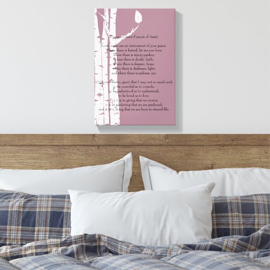 Birch Trees mit Gebet Leinwanddruck (Insitu (Schlafzimmer))