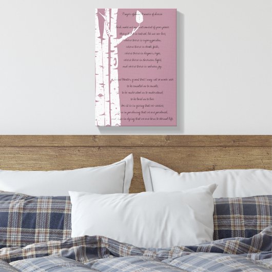 Birch Trees mit Gebet Leinwanddruck (Insitu (Schlafzimmer))