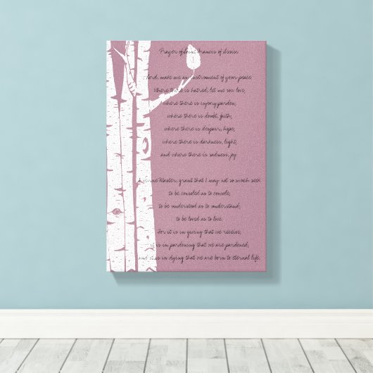 Birch Trees mit Gebet Leinwanddruck (Insitu (Holzboden))
