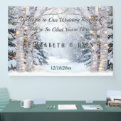 Birch Trees Pine Trees Winter Wonderland Wedding Banner (Messe)