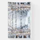 Birch Trees Pine Trees Winter Wonderland Wedding Banner (Vertikal)