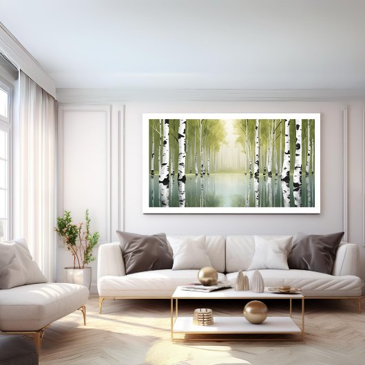 Birch Trees Print Modern Nature Poster