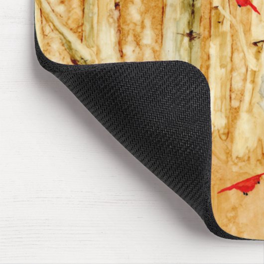 Birch Trees Red Kardinals Mousepad (Ecke)