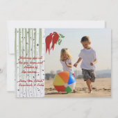 Birch Trees Red Love Birds Frohe Weihnachten (Rückseite)