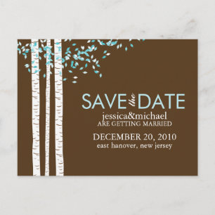 Birch Trees Save the Date Hochzeit Ankündigungspostkarte