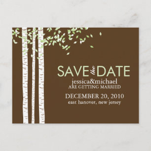 Birch Trees Save the Date Hochzeit Ankündigungspostkarte