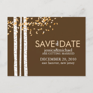 Birch Trees Save the Date Hochzeit Ankündigungspostkarte