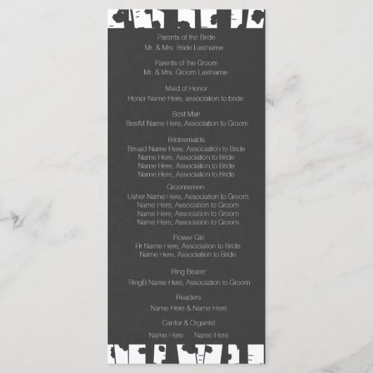 Birch Trees Slate Gray Wedding Program Programm (Rückseite)