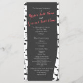 Birch Trees Slate Gray Wedding Program Programm (Vorderseite)