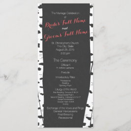 Birch Trees Slate Gray Wedding Program Programm