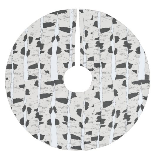 Birch Trees Tree Skirt Polyester Weihnachtsbaumdecke (Vorderseite)