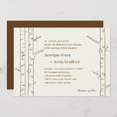 Birch Trees Wedding Invitation - Sketchy Einladung (Vorne/Hinten)
