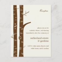 Birch Trees Wedding Reception Card - Mandeln
