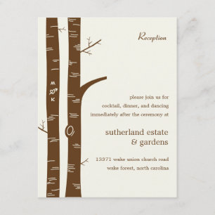 Birch Trees Wedding Reception Card - Mandeln Begleitkarte