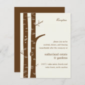 Birch Trees Wedding Reception Card - Mandeln Begleitkarte (Vorne/Hinten)