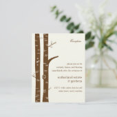 Birch Trees Wedding Reception Card - Mandeln Begleitkarte (Stehend Vorderseite)