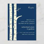 Birch Trees Wedding Reception Card - Navy Begleitkarte (Vorderseite)