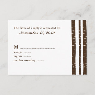 Birch Trees Wedding Response Cards RSVP Karte