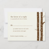 Birch Trees Wedding RSVP Card - Mandeln Karte (Vorderseite)