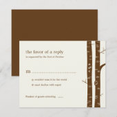 Birch Trees Wedding RSVP Card - Mandeln Karte (Vorne/Hinten)