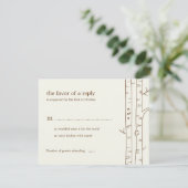 Birch Trees Wedding RSVP Card - Sketchy Karte (Stehend Vorderseite)