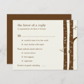 Birch Trees Wedding RSVP Card with entrée - Almond (Vorne/Hinten)
