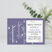 Birch Trees Winter Scene Brautparty Einladung (Stehend Vorderseite)