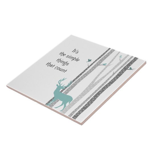 Birch Trees with Deer Simple Things Count Fliese (Seite)