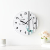 Birch Trees with Deer Simple Things Count Große Wanduhr (Zuhause)