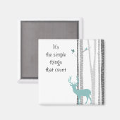 Birch Trees with Deer Simple Things Count Magnet (Vorderseite/Rückseite)