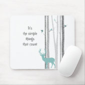Birch Trees with Deer Simple Things Count Mousepad (Mit Mouse)